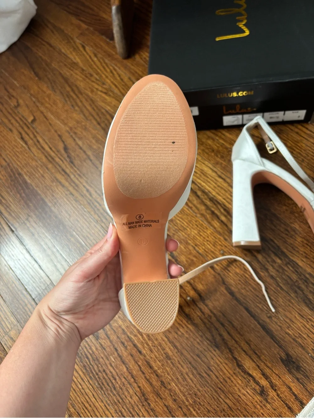 Lulu's White Vivienava Platform Block Heel Sandals